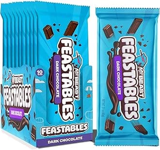 MrBeast Original Chocolate Bars - Made with Organic Cocoa. Plant Based with Only 4 Ingredients, 10 Count