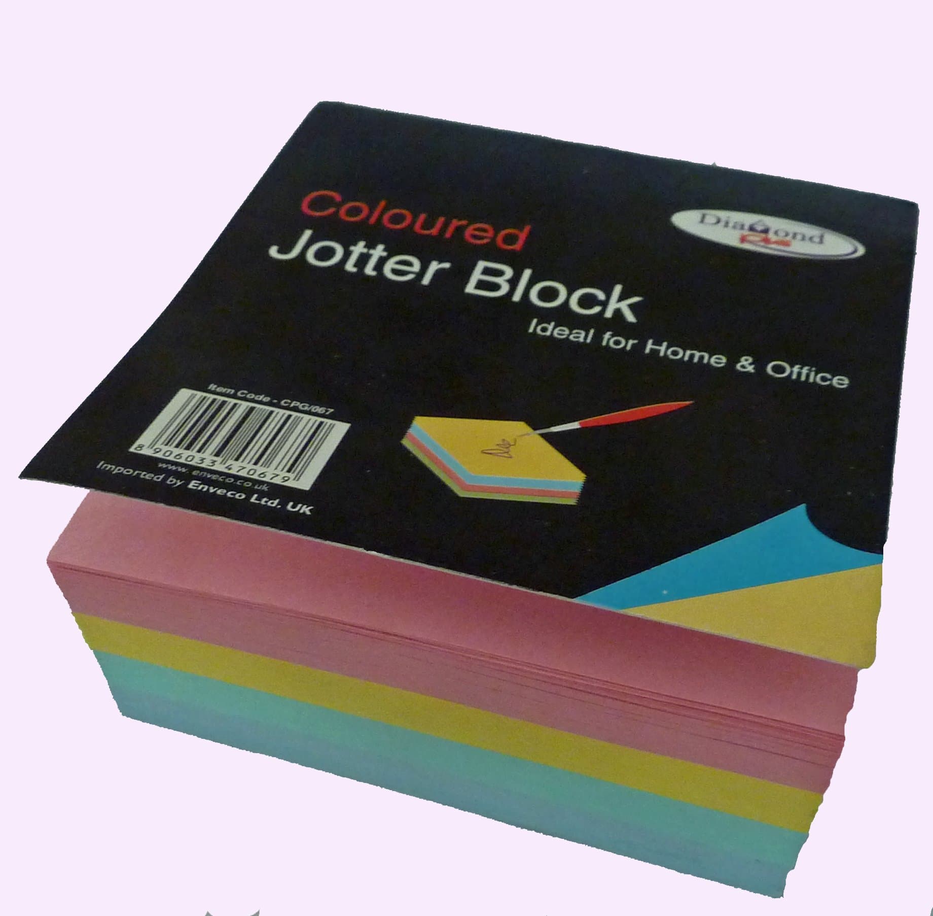 DIAMOND PLUS 100 x 100 mm 400 Coloured Sheets Memo Jotter Block
