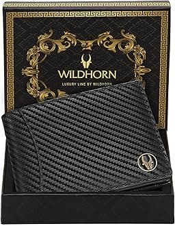 WildHorn RFID Protected Leather Wallet for Men, Supernova Black, Classic