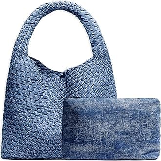 Woven Tote Bag for Women, Fashion Hobo Handbag, Travel Top-handle Shoulder Bag, Beach Underarm Bag with Purse