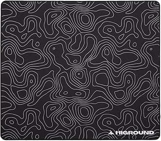 Higround BLACKICE Large Topographic Gaming Mouse Pad, Medium Speed Desktop Mouse Pad, Flat Edge, Full Range of Motion, Non-Slip Rubber Base, Perfect for