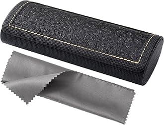VemissHard Shell Glasses Case, Portable Eyeglasses Case with Cleaning Cloth for Men Women