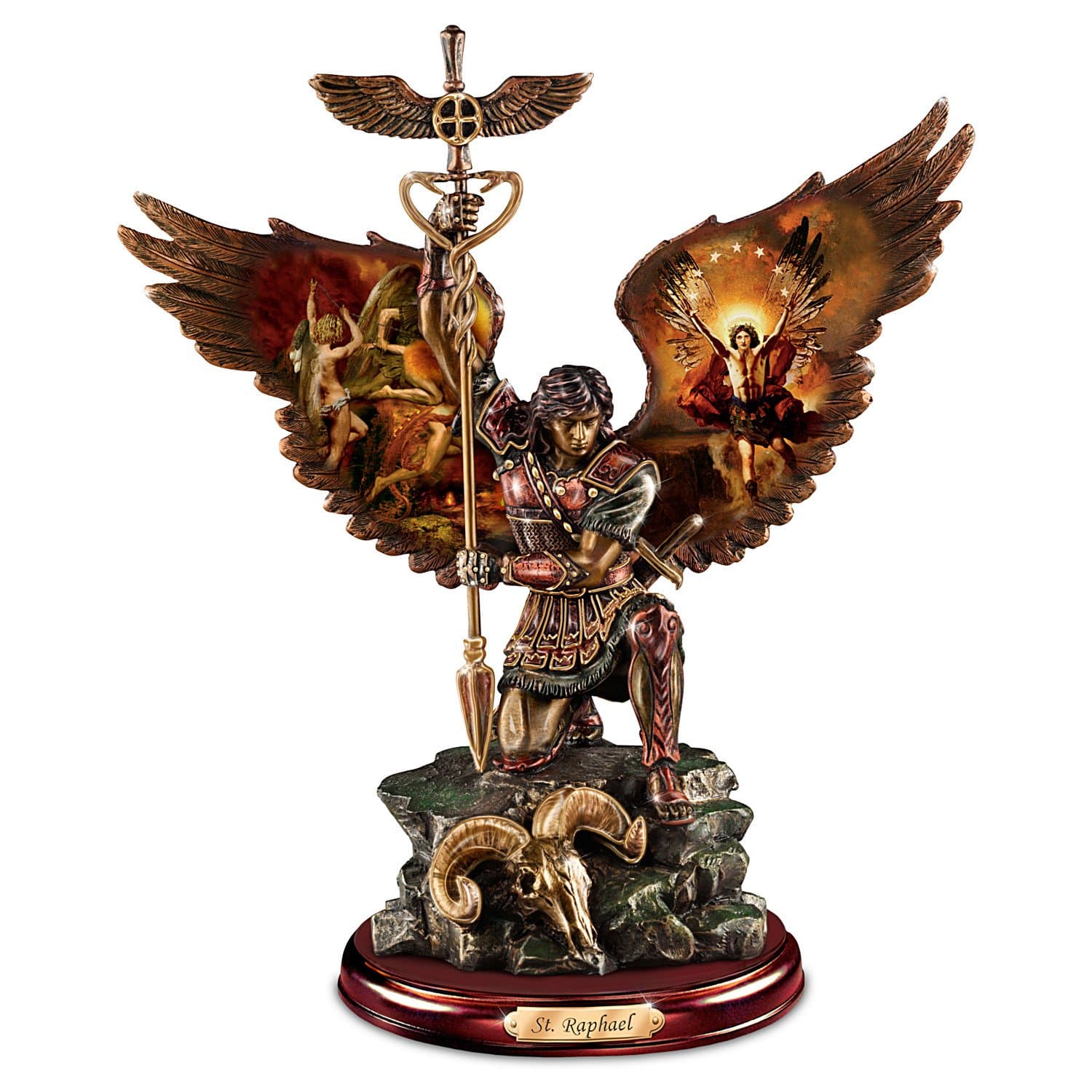 St. Raphael: Merciful Healer Sculpture with Howard David Johnson Artwork