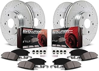 Power Stop K718 Front and Rear Z23 Carbon Fiber Brake Pads with Drilled & Slotted Brake Rotors Kit [Application Specific] For Mazda Miata 1990-1993 [Model Specific]