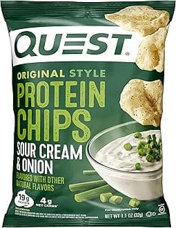 Nutrition Protein Chips, Sour Cream & Onion, High Protein, Low Carb, Pack of 12