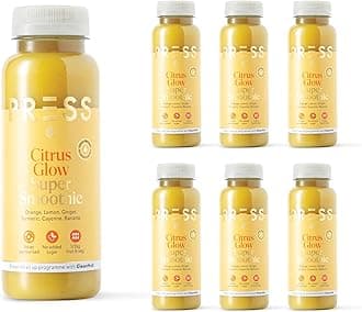 Press, Citrus Glow Super Smoothie, 250ml X 6, Cold Pressed Immune Boosting Smoothie Containing Turmeric and Cayenne, Vegan Friendly…