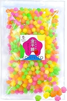 Yamasan Kyoto Uji Konpeito, Authentic Japanese Sugar Candy, Japanese Snack, Multicolored, Handmade from Sugar Core, Bulk 500g Bag, Made In Japan