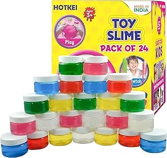 HOTKEI (Pack of 24 Slime) Multicolor Fruit Scented DIY Magic Toy Slimy Slime Clay Gel Jelly Putty Set kit Toys for Boys Girls Kids Slime – 50 gm