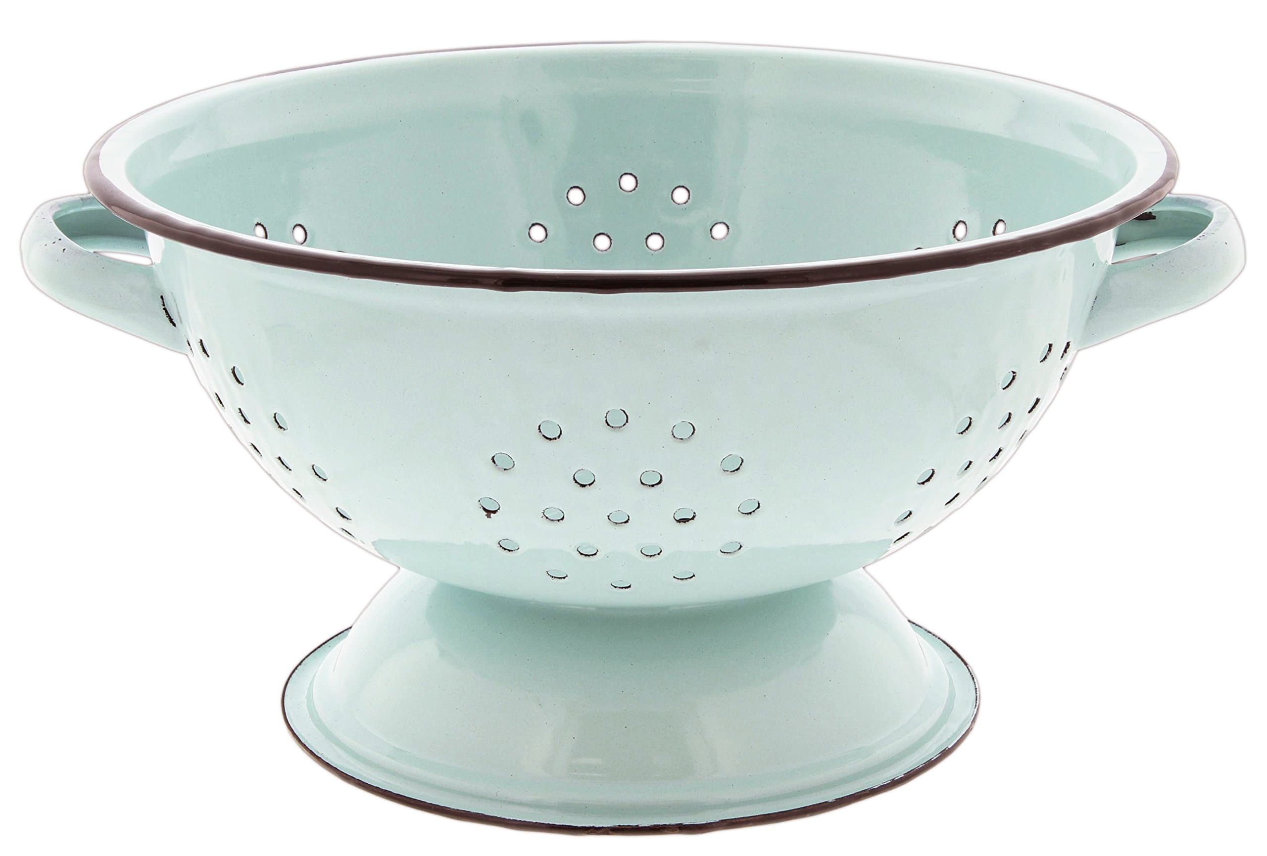 Park Hill Light Blue Enamel Colander, 3 Quart