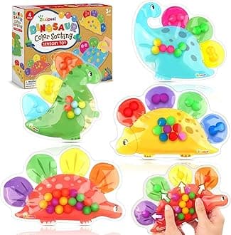 ZaxiDeel Dinosaur Sensory Toys for Toddler Kids : Easter Basket Stuffers Gift Quiet Fidget for Classroom, Montessori Preschool Learning Activities Calm Down Travel Toys for Kids Ages 3 4 5