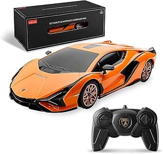 Licensed RC Series, 1:24 Scale Remote Control Car Lambo Sián FKP 37 Electric Sport Racing Hobby Toy Car Model Vehicle for Boys and Girls Teens and Adults Gift (Orange)