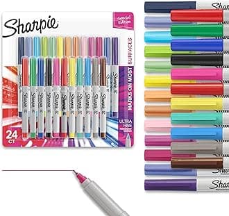 Sharpie 1949558 Colorburst Permanent Markers, Set of 24 UF Extra Fine Point Permanent Markers