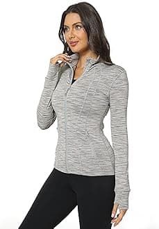 QUEENIEKE Women Athletic Jackets Cottony-Soft Full Zip Slim Fit Workout Running Jacket with Pockets 210503