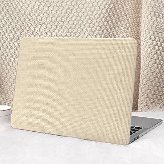 Seorsok Compatible with MacBook Pro 13 inch Case M2 2023,2022,2021-2016 A2338 M1 A2251 A2289 A2159 A1989 A1708 A1706,Elegant Leather Plastic Hard Shell Case with Keyboard Cover,Khaki No Logo Cutout
