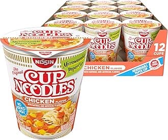 Cup Noodles Ramen Noodle Soup, Chicken, Microwaveable Paper Cup, 2.25 Ounce (Pack of 12)