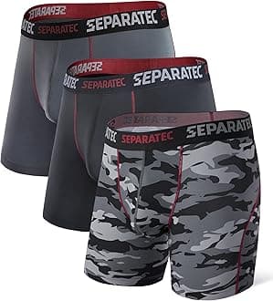 - Mens Underwear with Pouch for balls Anti Chafing Underwear Men Athletic Sport Performance Long Boxer Briefs 3 Pack