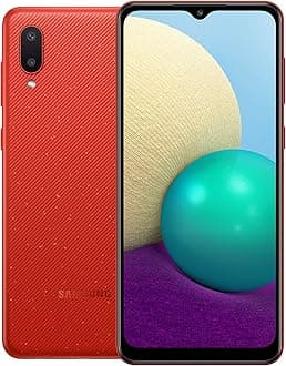 Samsung Galaxy A02 Dual SIM Smartphone, 64GB 3GB RAM LTE (UAE Version), Red