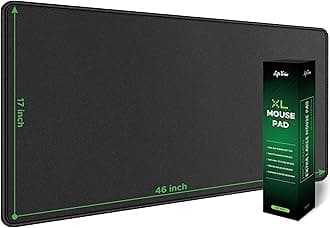 Extra Large Black Gaming Mouse Pad, 46" x 17", 5mm Thick, Non-Slip Base