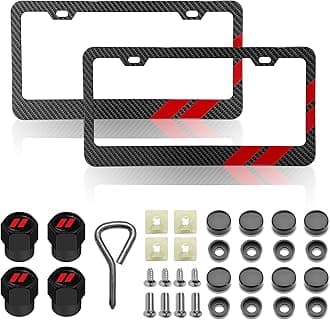 DGDRHZ License Plate for Dodge Premium Carbon Fiber Steel License Plate Holder Compatible All Vehicle License Plate Tag Cover Fit Accessories Included