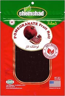 Lavashak Pomegranate Authentic Persian Style Fruit Leather Sour and Salty Fruit Layer Made in USA Certified Kosher 2oz لواشک انار