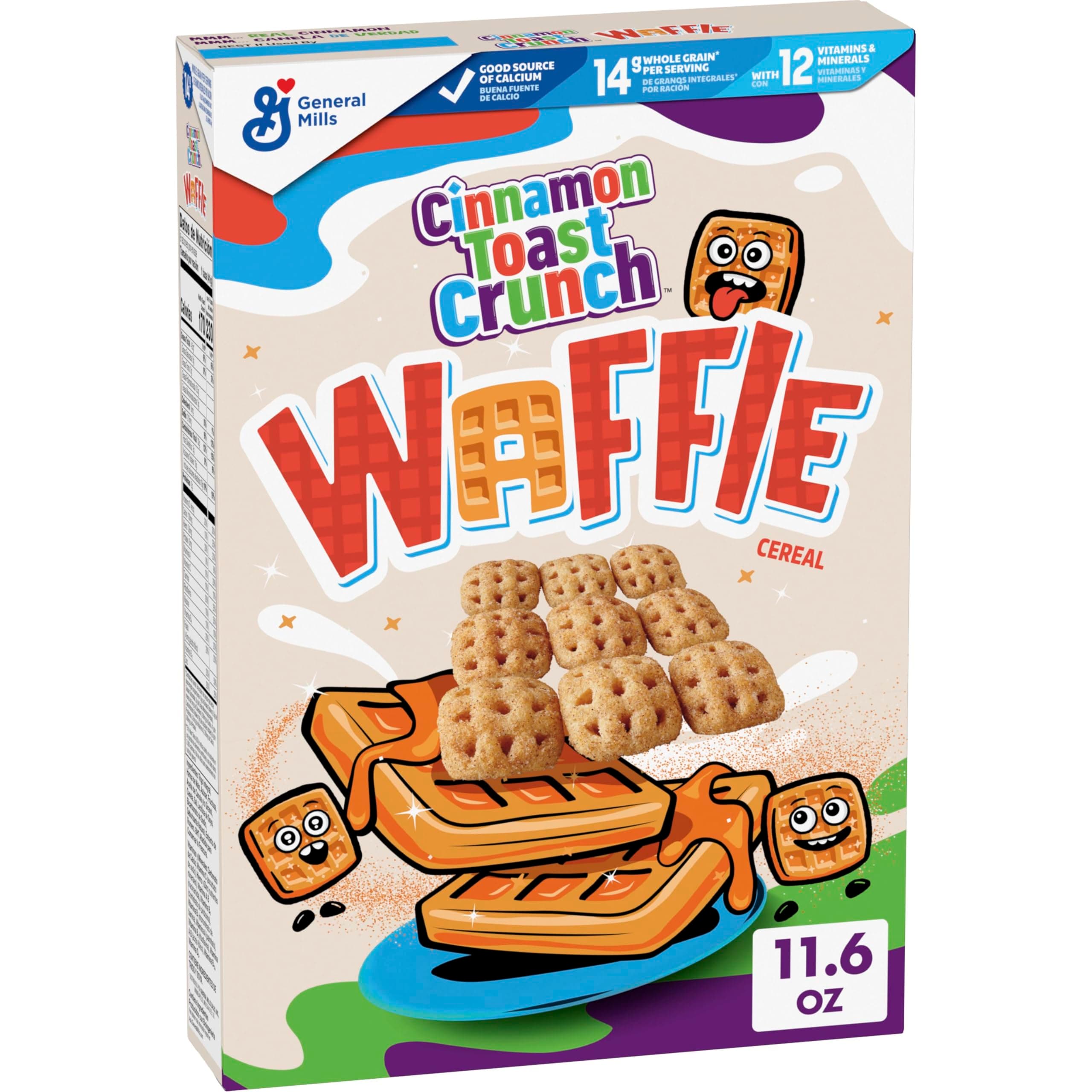 Cinnamon Toast Crunch Waffle Breakfast Cereal, Crispy Cinnamon Cereal, 11.6 oz
