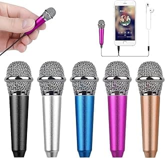 Mini Portable Vocal/Instrument Microphone for Voice Video Recording Singing,Vlogging, Podcasting, Tiny Microphone for iPhone Android Phone Computer Latop Notebook Tablet iPad(Rose Red)
