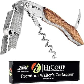 HiCoup Kitchenware Bottle Openers - Waiters Friend Corkscrew w/ Foil Cutter for Bartenders – Rosewood