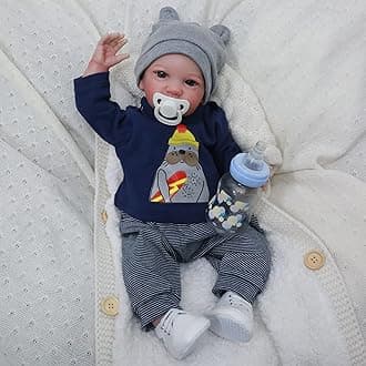 WOOROY Realistic Reborn Baby Dolls Boy - 19 Inch Lifelike Newborn Baby Dolls Handmade Real Life Baby Dolls Reborn Toddler with Soft Cloth Body Gift Toys for Kids Age 3 +