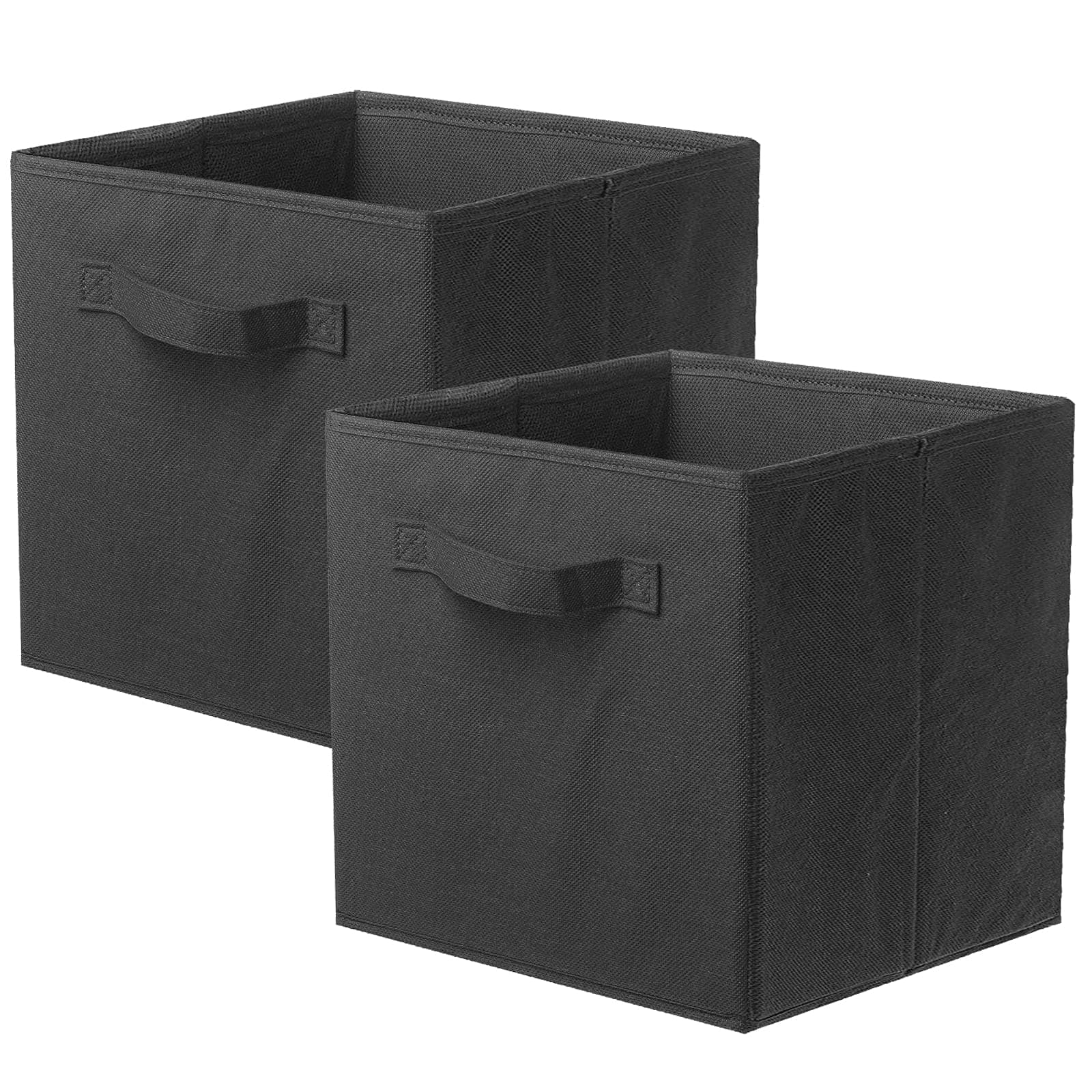 Storage Bins, Foldable Fabric Storage Cubes And Cloth Storage Organizer Drawer For Closet And Toys Storage, 2 Pack (Black)