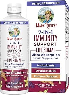 7 in 1 Immunity Liposomal | Elderberry Liquid with Vitamin C | Liquid Vitamins | Immune Support Supplement | Elderberry with Zinc and Vitamin C | Vegan| Gluten Free | 30 Servings