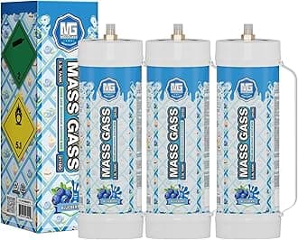 MassGass Cream Charger 3.3L Tanks 2112g×3 Whipped Cream Charger Cylinder Food Grade Blueberry Flavor for Whipped Cream Dispenser, 3-Pack