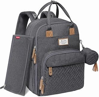 RUVALINO Diaper Bag Backpack, Multifunction Travel Pack Maternity Baby Changing Bags, Large Capacity, Waterproof, Dark Gray | Multifunction, Travel Pack, Maternity, Baby Changing Bags, Waterproof