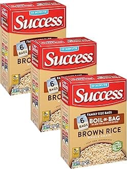 Success Boil-in-Bag Rice, Brown Rice, Quick and Easy Rice Meals, 32-Ounce Box (Pack of 3)