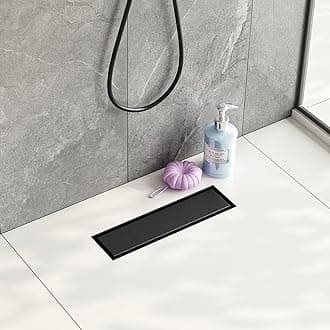Neodrain 12-Inch Linear Shower Drain - Stainless Steel, Black, Modern Finish - Adjustable, Fits US 2" PVC Sub Drain