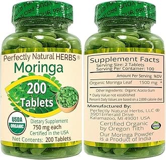 Organic Moringa Tablets 200 Count