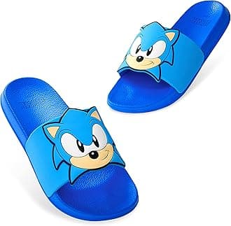 Sonic The Hedgehog Sandals Boys Open Toe Slides Shower Slippers Beach Pool Back Yard Vacation Essentials Gamer Gifts