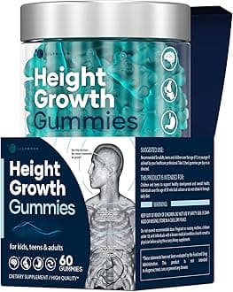 Height Growth Gummies Multivitamins, Natural Height Increase Supplement with Calcium, Zinc, K2 D3, Magnesium, Bone Strength Density Support, Grow Taller Gummies for Adults, Kids, Bone Support Complex