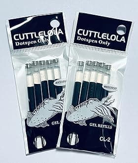 Black Gel Ink Cartridges/Refills for the Cuttlelola Electric DotsPen II - the Black Knight