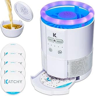 Katchy Duo – Indoor Fly Trap with Scent Pod – Day & Night Effective – Mosquito, Fruit Fly, Gnat & Small Moth Killer – Non-Zapper Trap with UV Bug Light & Fan Suction (White)