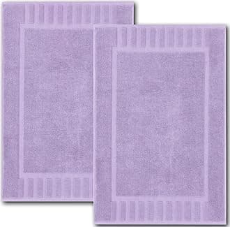 White Classic Luxury Bath Mat Floor Towel Set - Absorbent Cotton Hotel Spa Shower/Bathtub Mats [Not a Bathroom Rug] 22"x34" | 2 Pack | Lavender