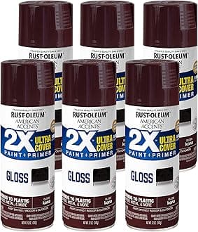 Rust-Oleum 327872-6PK American Accents Spray Paint, 12 oz, Gloss Kona Brown, 6 Pack