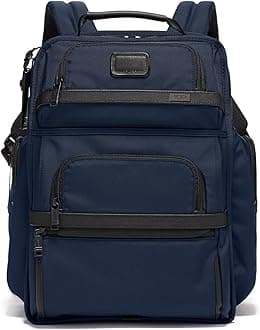 TUMI - Alpha Brief Pack - Men's and Women's Work and Travel Laptop Backpack with Padded Adjustable Strap - Fits Up to 15" Screen - Navy