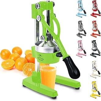 Zulay Professional Citrus Juicer - Manual Citrus Press and Orange Squeezer - Metal Lemon Squeezer - Premium Quality Heavy Duty Manual Orange Juicer and Lime Squeezer Press Stand, Light Green