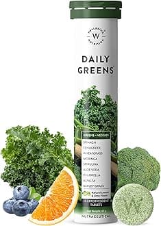 - Daily Greens (15 Effervescent Tablets) | Wholefood Multivitamins with Vitamin C, Zinc, B6 for Immunity & Detox with Organic Certified Plant Superfoods & Antioxidants - Pack of 1