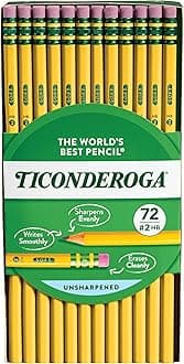 Wood-Cased Pencils, Unsharpened, 2 HB Soft, Yellow, 72 Count