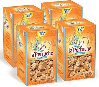 La Perruche Pure Cane Brown Sugar Cubes (750g/1.65lb box) | Ideal Sugar Cubes for Coffee | Pack of 4