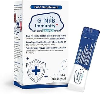 G-NiiB Immunity+ (SIM01) – Probiotics with Prebiotics, Zinc & B Vitamins – Developed by Medical School – Clinically Studied Probiotic Strains – Supports Immunity, Energy & Gut Health – 28-Day use