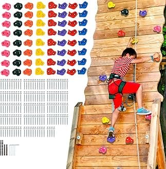 VEVOR 72 Rock Climbing Holds, Multi-Size and Multi-Colored Climbing Rocks for Kids and Adults, Rock Wall Holds with Mounting Hardware, Climbing Wall Grips for Indoor and Outdoor Playground Play Set