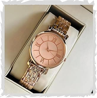 Women Analogue Wrist Watches for Women's & Girls&Miss&Ladies Diamond Studded Roman Dial Rosegold Colored Stylish Bracelet Strap