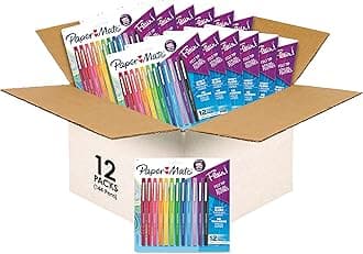 Flair Felt Tip Pens, Medium Point (0.7mm), Assorted Colors, (Pack of 12, 144 Count Total)